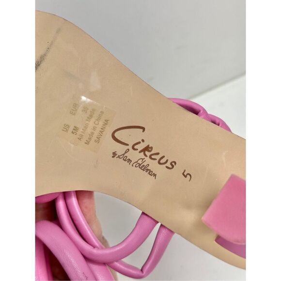 Sam Edelman Circus Sandals Womens Size 5 Pink Savanna Strappy Barbie Heels - Picture 8 of 9